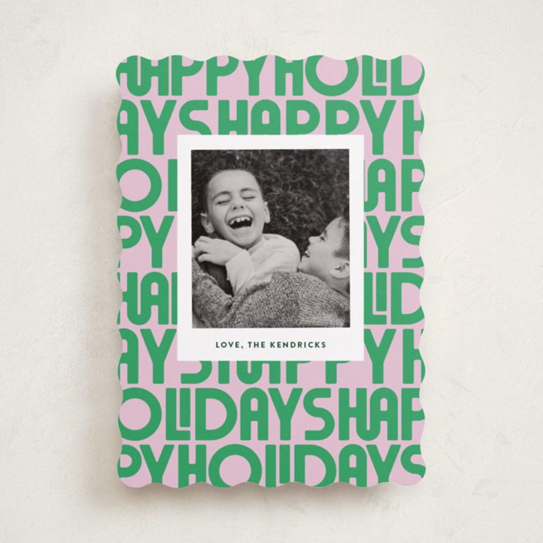 "Letters" - Holiday Cards in Candy by Up Up Creative - Front
