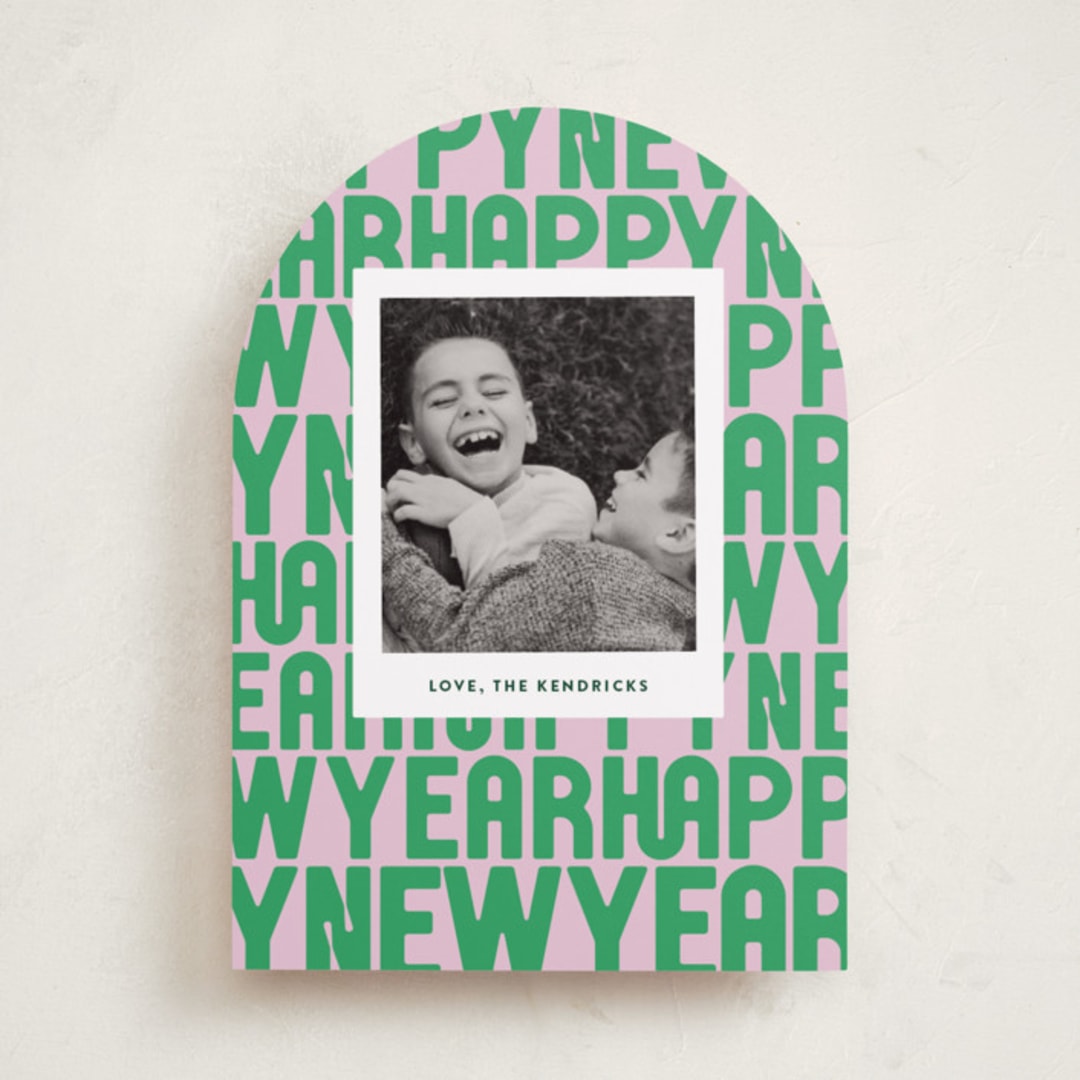 "Letters" - Holiday Cards in Candy by Up Up Creative - Front
