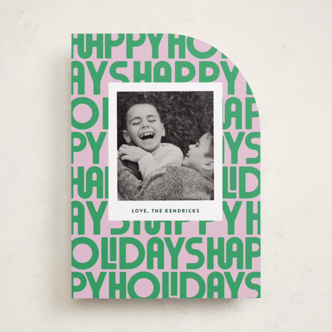 "Letters" - Holiday Cards in Candy by Up Up Creative - Front