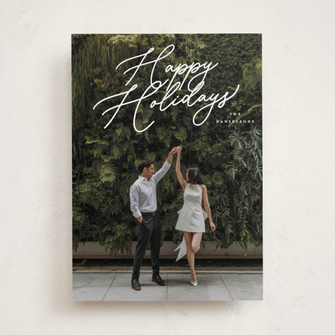 "Merry Monoline" - Holiday Cards in Snowfall by Melanie Kosuge - Front