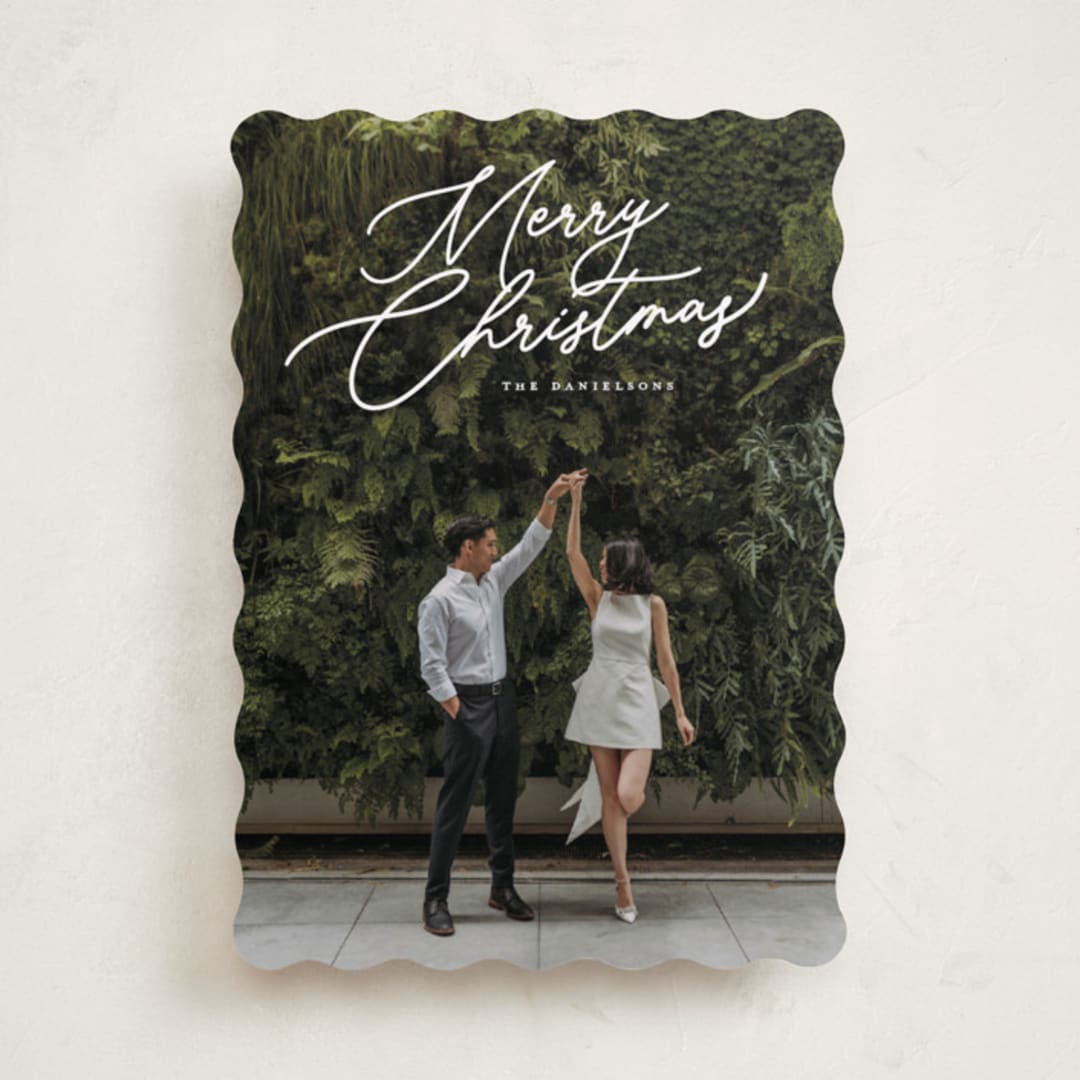 "Merry Monoline" - Holiday Cards in Snowfall by Melanie Kosuge - Front