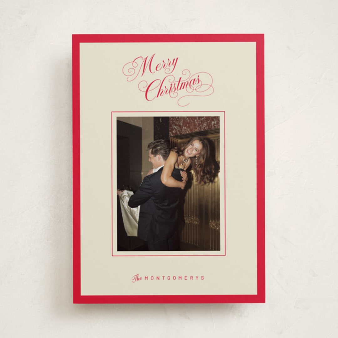 "Christmas Elegance" - Holiday Cards in Poinsettia by Jen Ramsey - Front