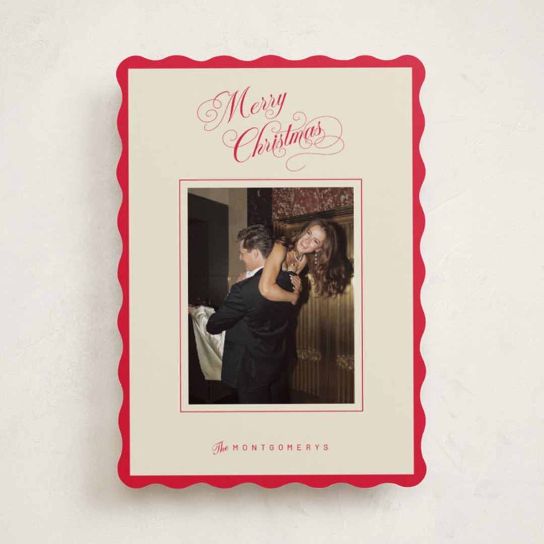 "Christmas Elegance" - Holiday Cards in Poinsettia by Jen Ramsey - Front