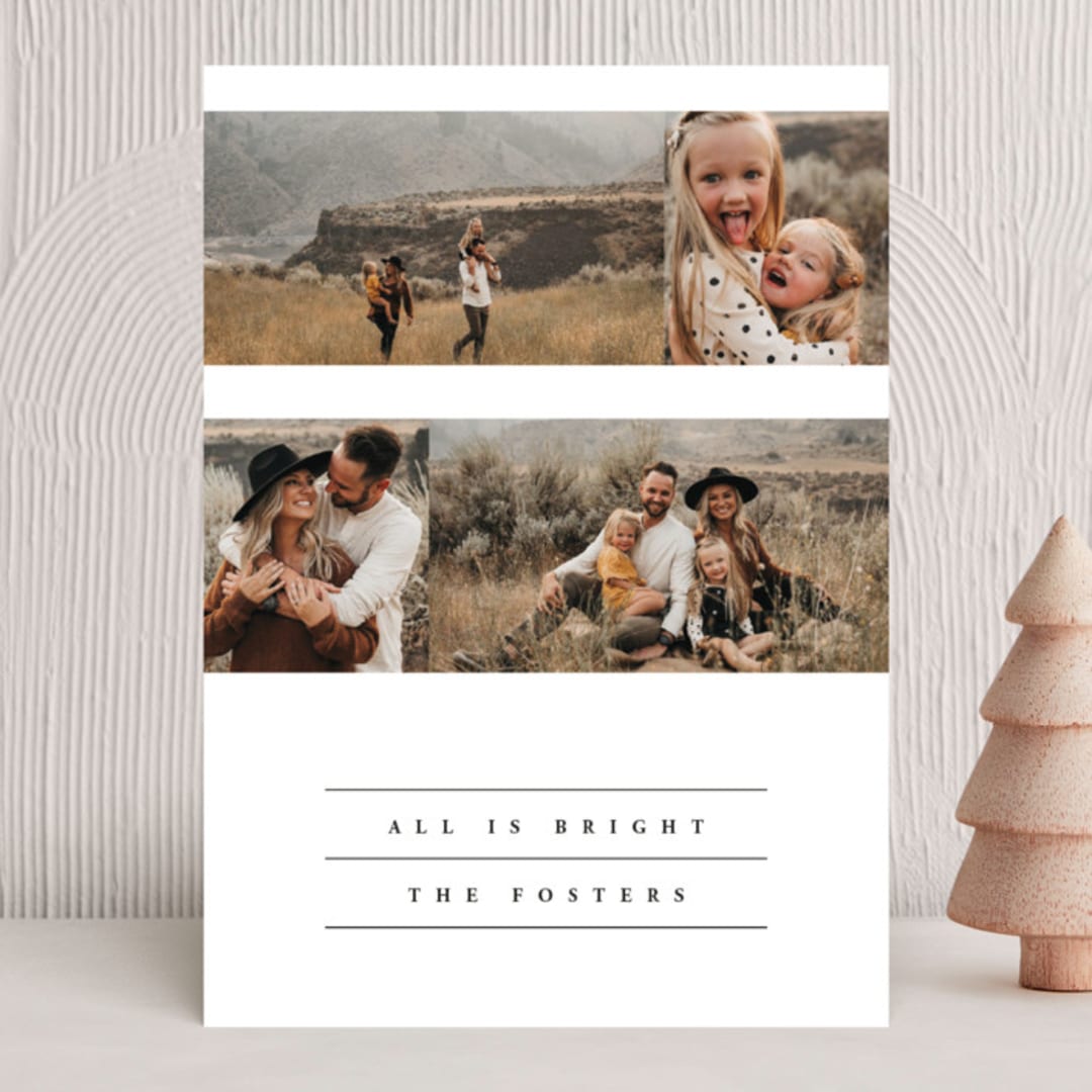 "Simple Lines" - Holiday Cards in Snow by Playground Prints - Front