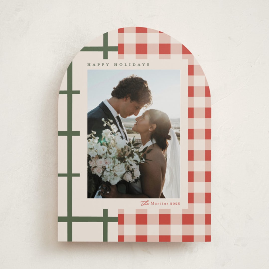 "Grandmas Dishes" - Holiday Cards in Santa Suit by Carrie ONeal - Front