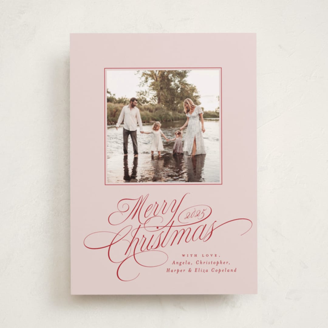 "Glide" - Holiday Cards in Holly Berry by Everett Paper Goods - Front