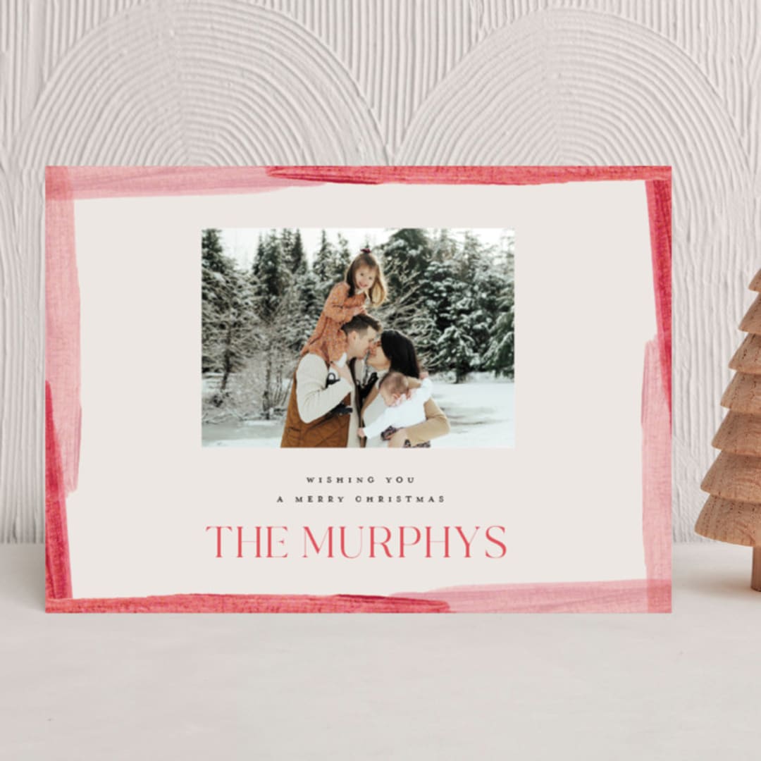 "Icing border" - Holiday Cards in Peppermint by Beth Murphy - Front