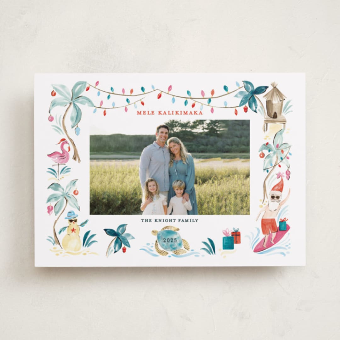 "Merry Luau" - Holiday Cards in Sea Turtle by Sarah Knight - Front