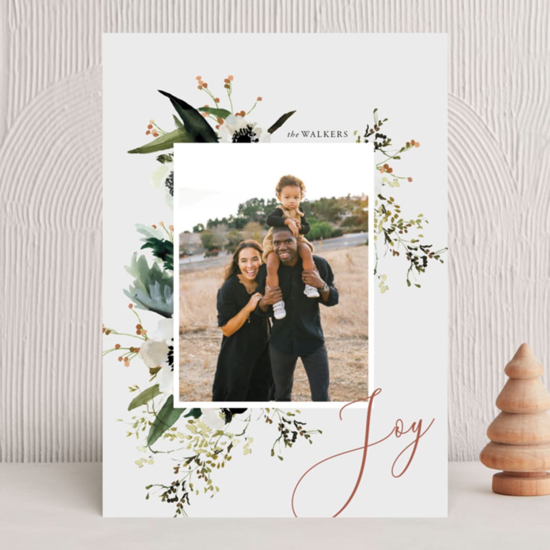 "Winter Anemones" - Holiday Cards in Dove by Kelly Ventura - Front