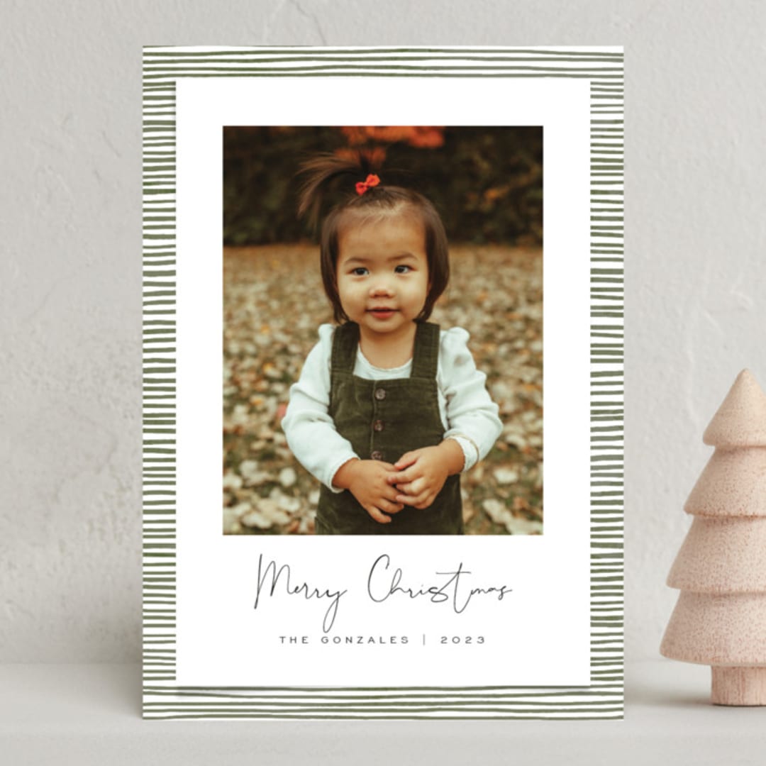"Classic Stripes" - Holiday Cards in Forest by Michelle Taylor - Front