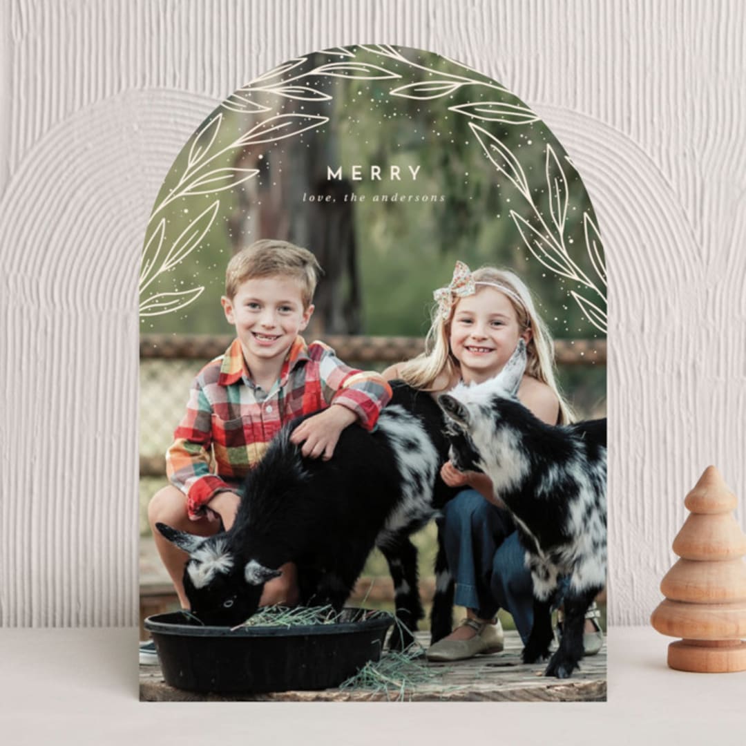 "Merrily Merry Arch" - Holiday Cards in Eggnog by Orasie - Front