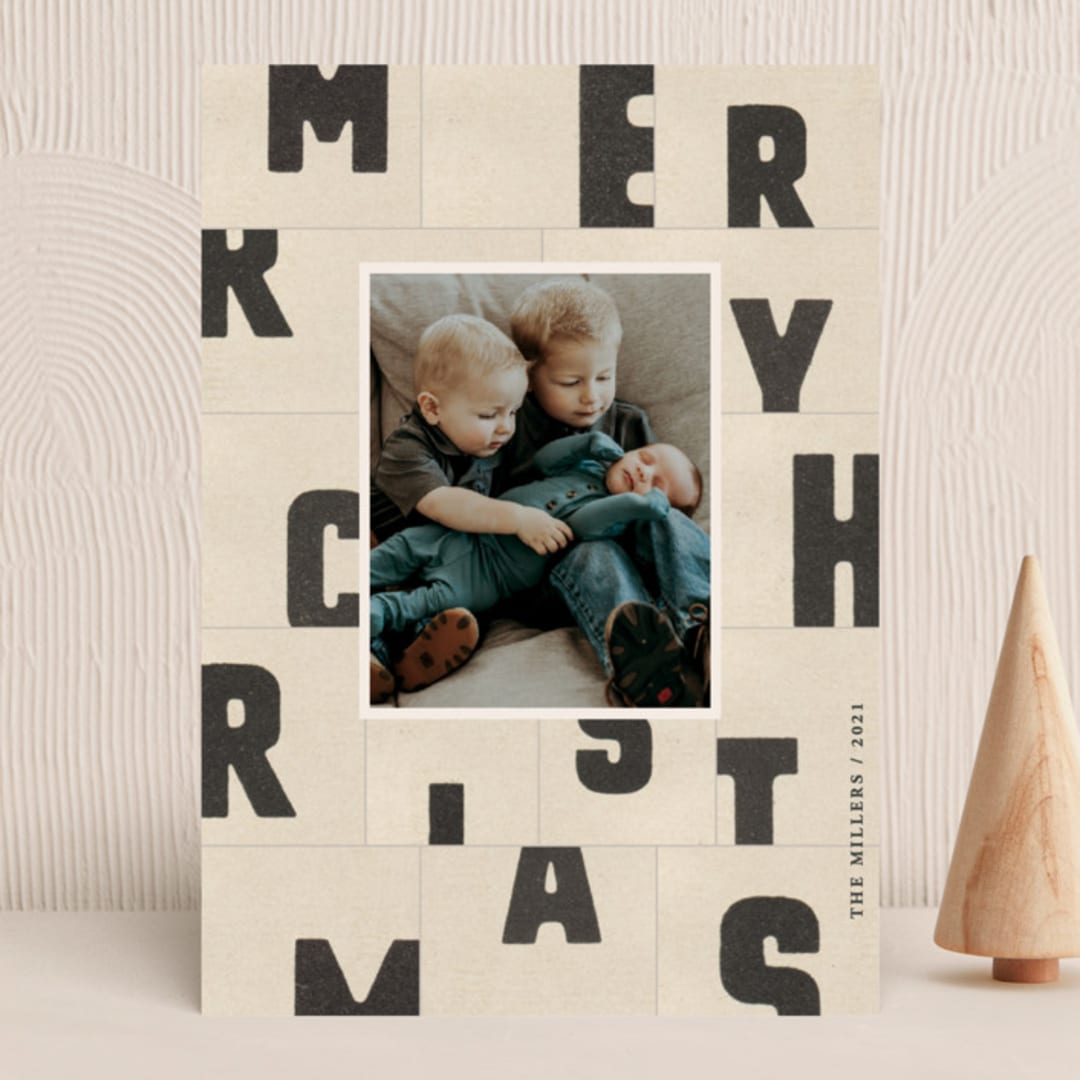 "christmas typography" - Holiday Cards in Paper by Sumak Studio - Front