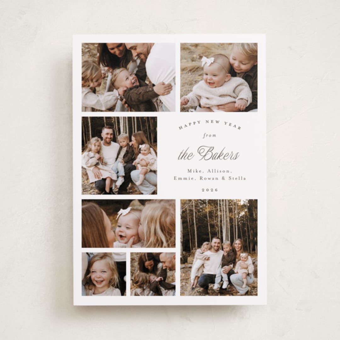 "Seven" - Holiday Cards in Gingerbread by Emily Betts - Front