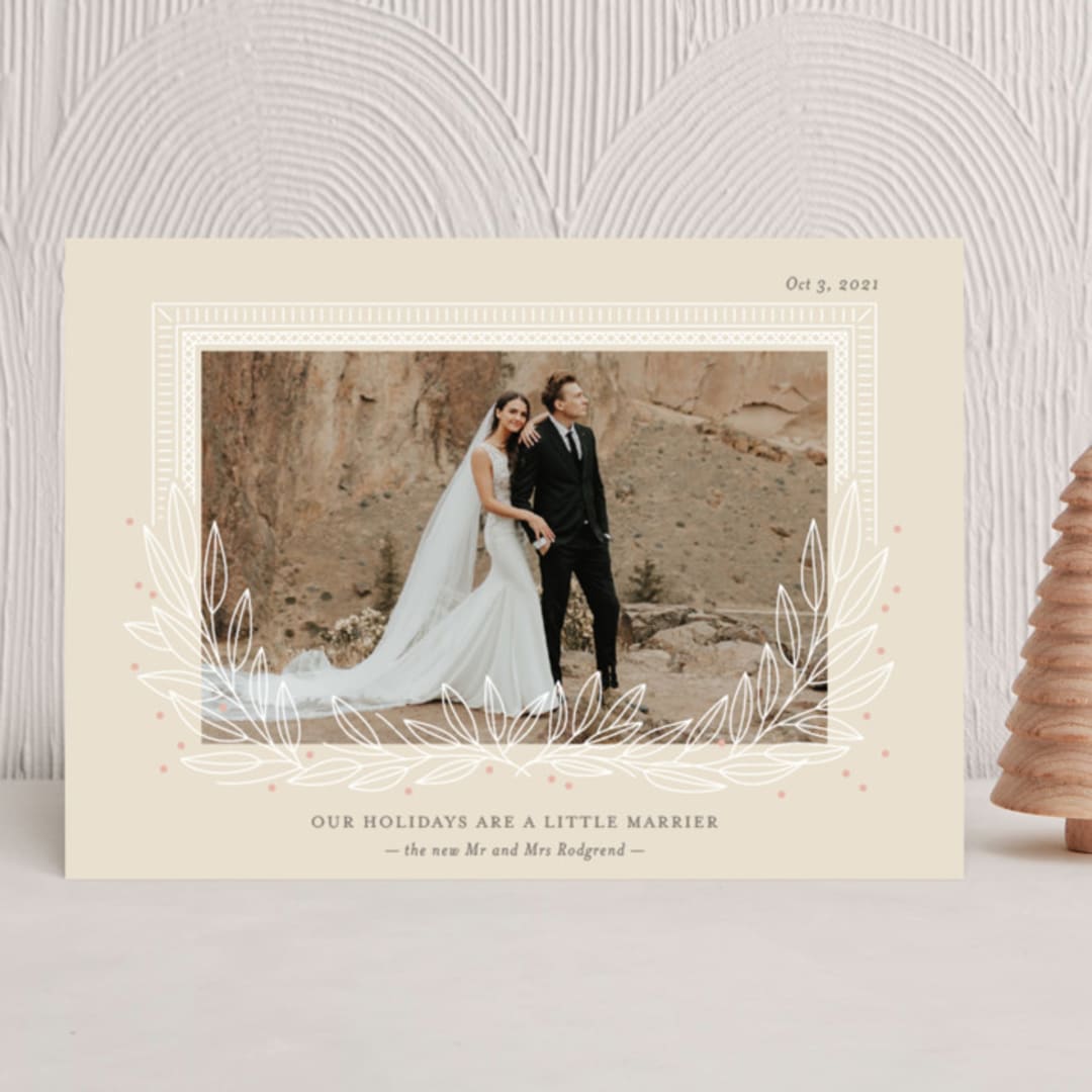 "Marrier Holidays" - Holiday Cards in Sand by Ann Gardner - Front
