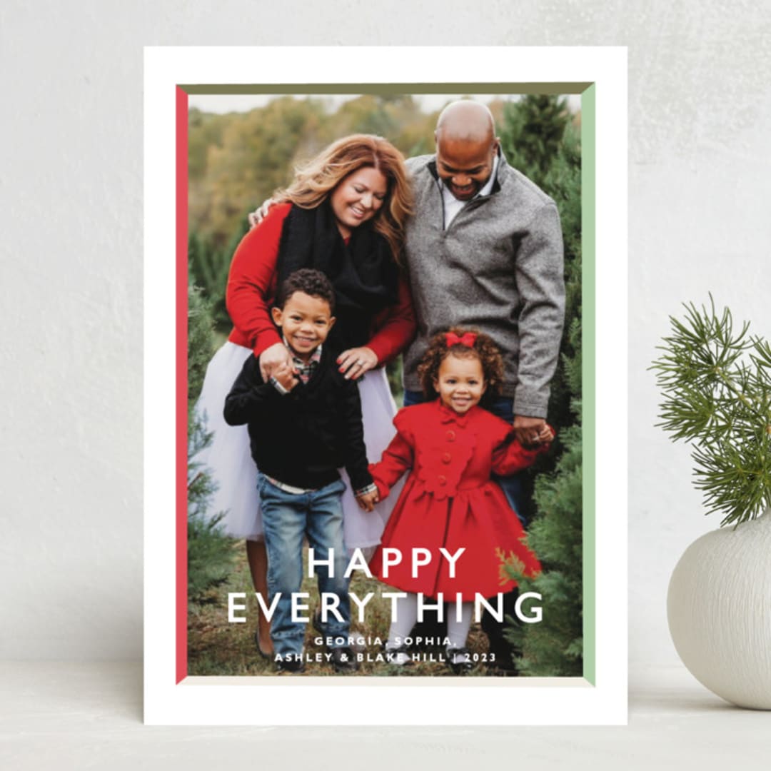 "Colorblock" - Holiday Cards in Stocking by Megan Davis - Front
