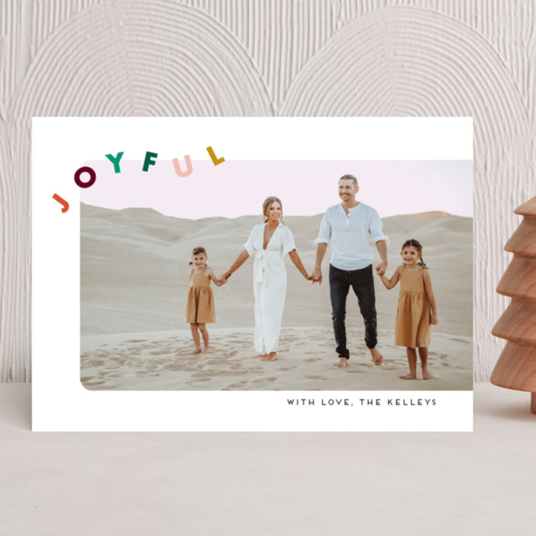 "Type and Color" - Holiday Cards in Emerald by Genna Blackburn - Front