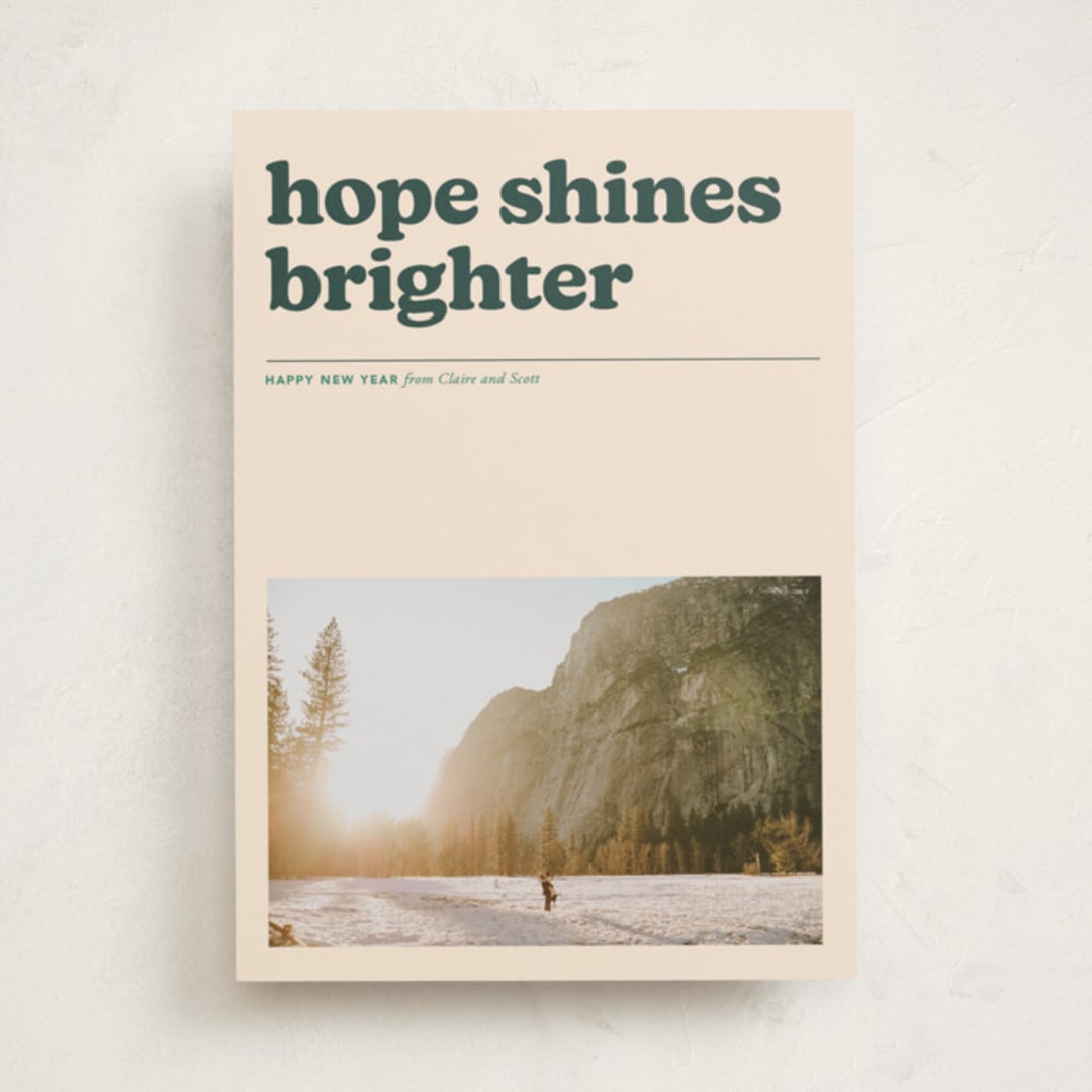 "headline" - Holiday Cards in Spruce by Annie Clark - Front