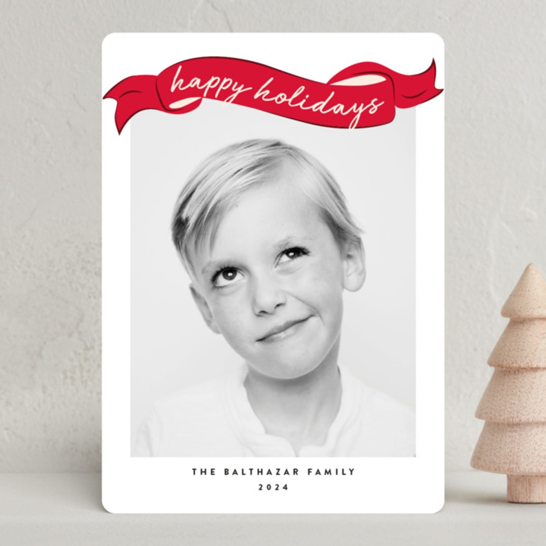 "spool" - Holiday Cards in Crimson by Jennifer Lew - Front