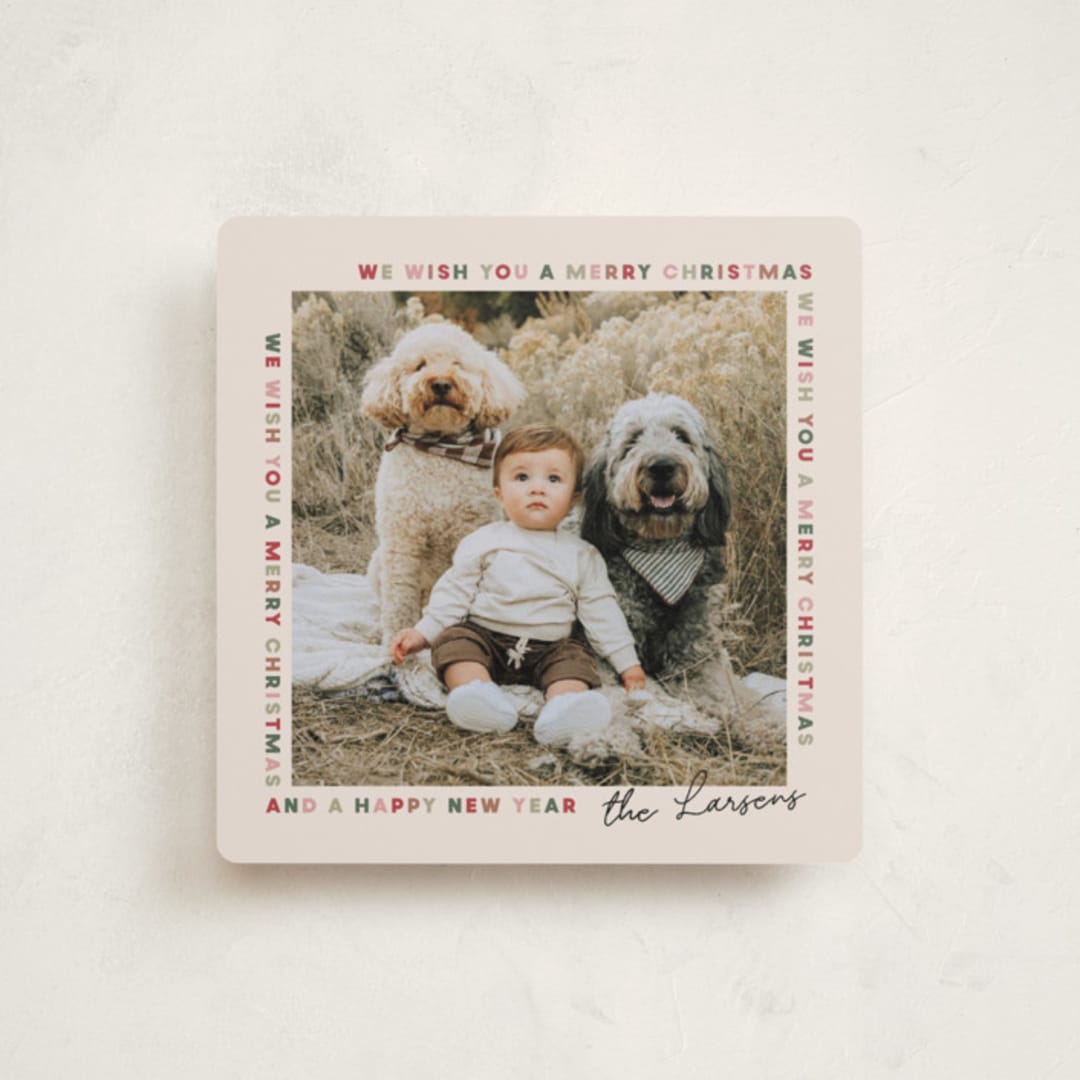 "Letter Border" - Holiday Cards in Cream by Lissabeth Anglin - Front