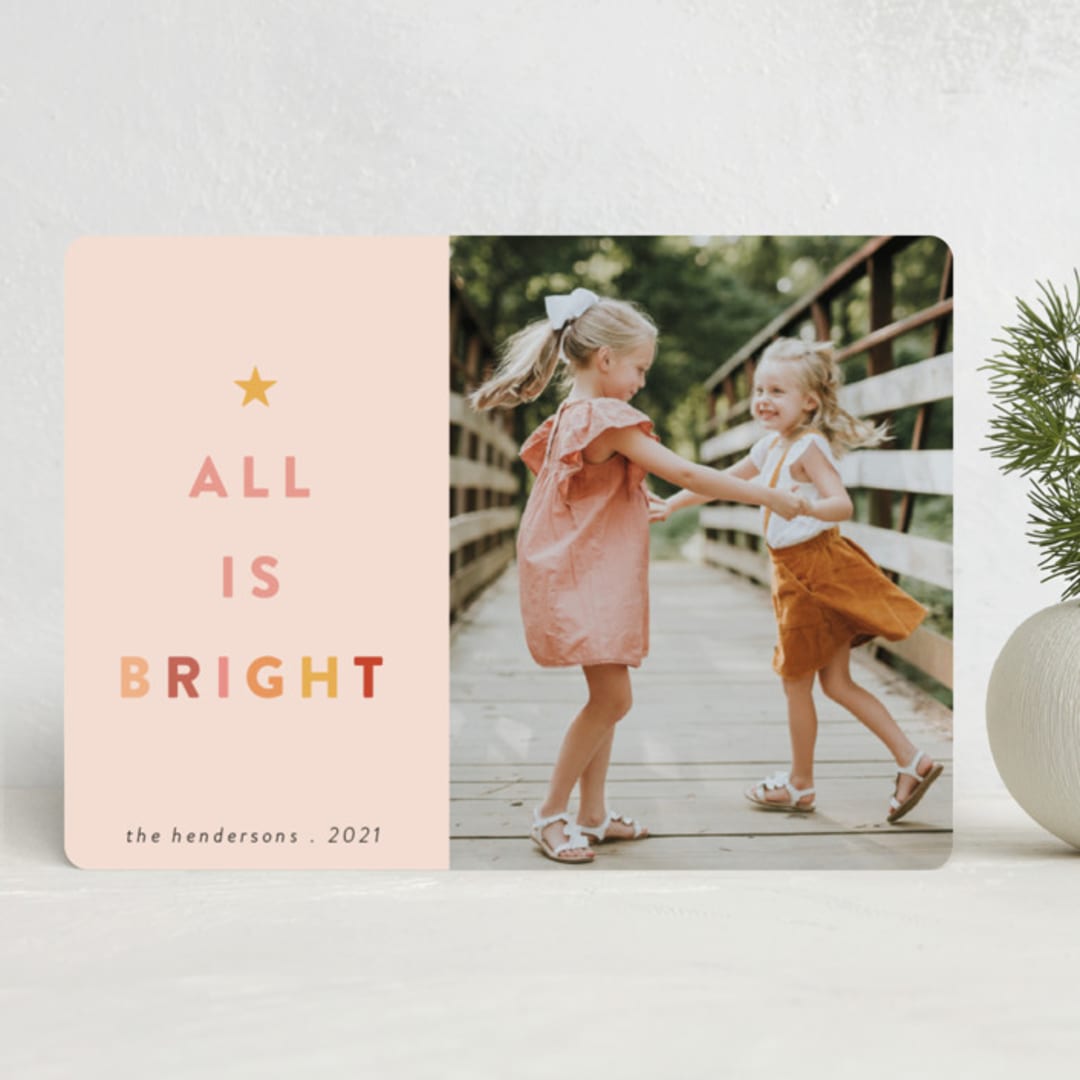 "Citrus" - Holiday Cards in Blush by Morgan Kendall - Front