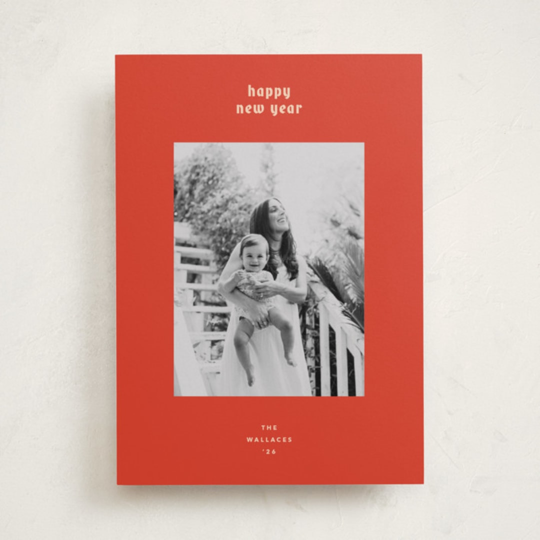 "hued mat" - Holiday Cards in Persimmon by Carrie Moradi - Front