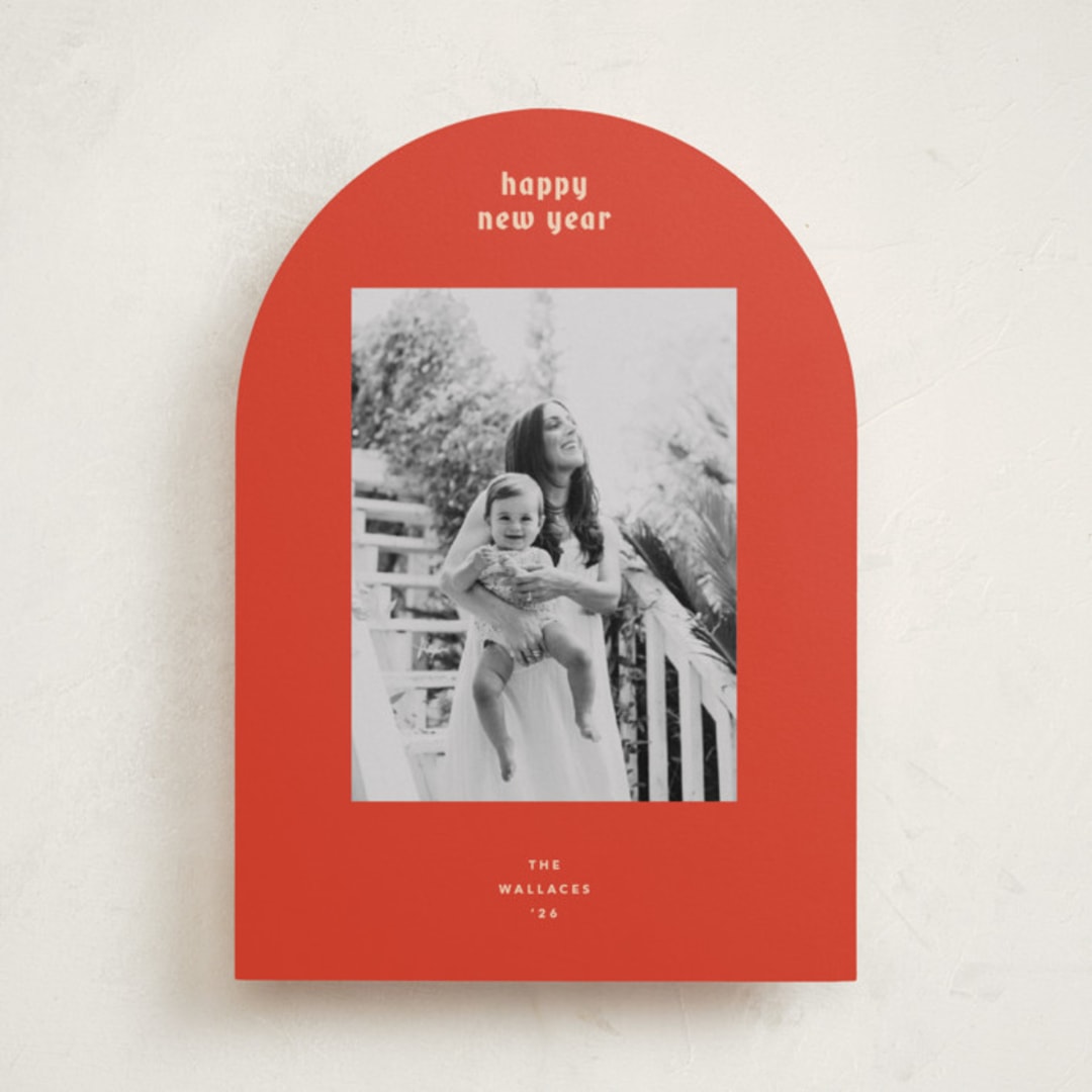 "hued mat" - Holiday Cards in Persimmon by Carrie Moradi - Front