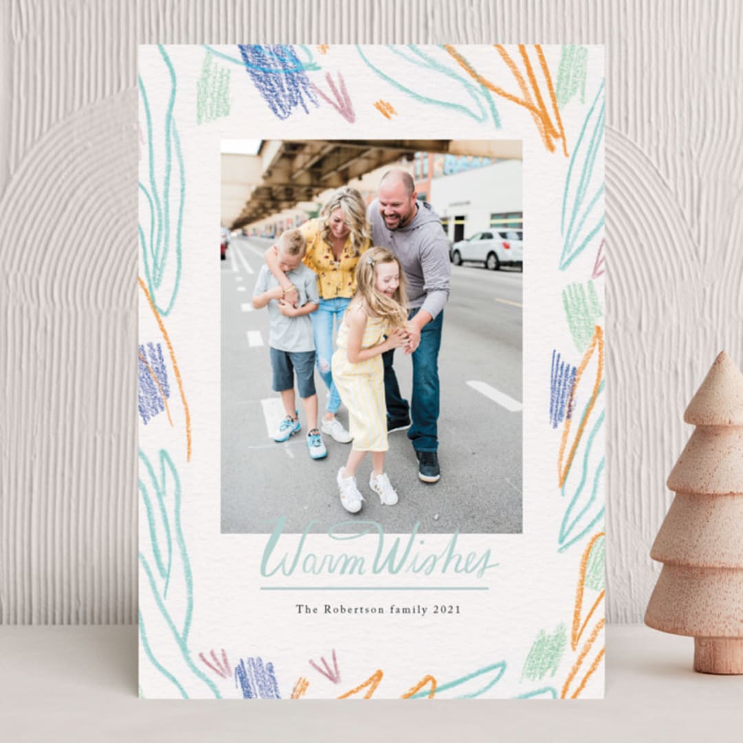 "By the sea" - Holiday Cards in Mint by Meg Gleason - Front