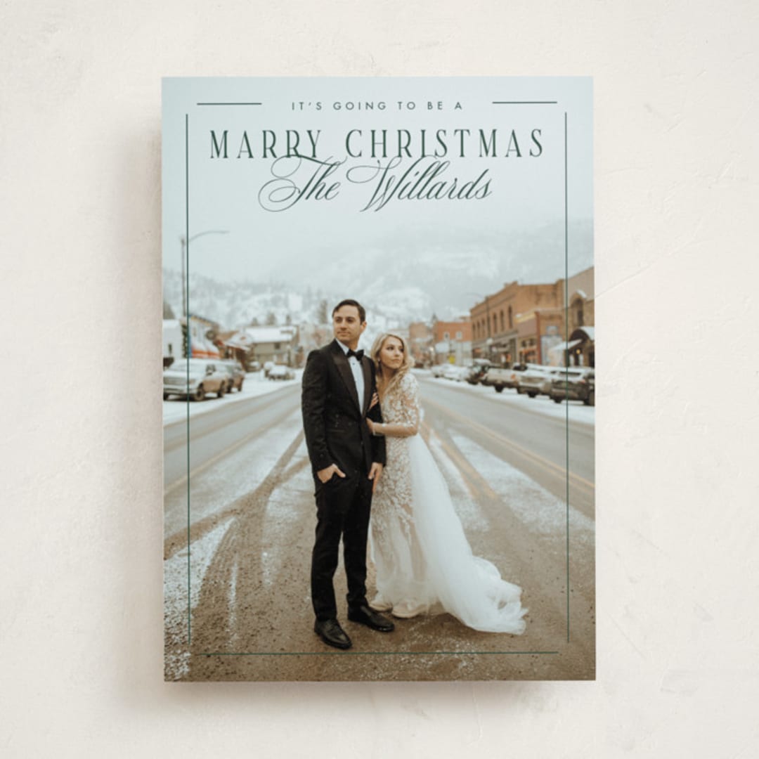 "Marry Christmas" - Holiday Cards in Mistletoe by Keen Peachy - Front