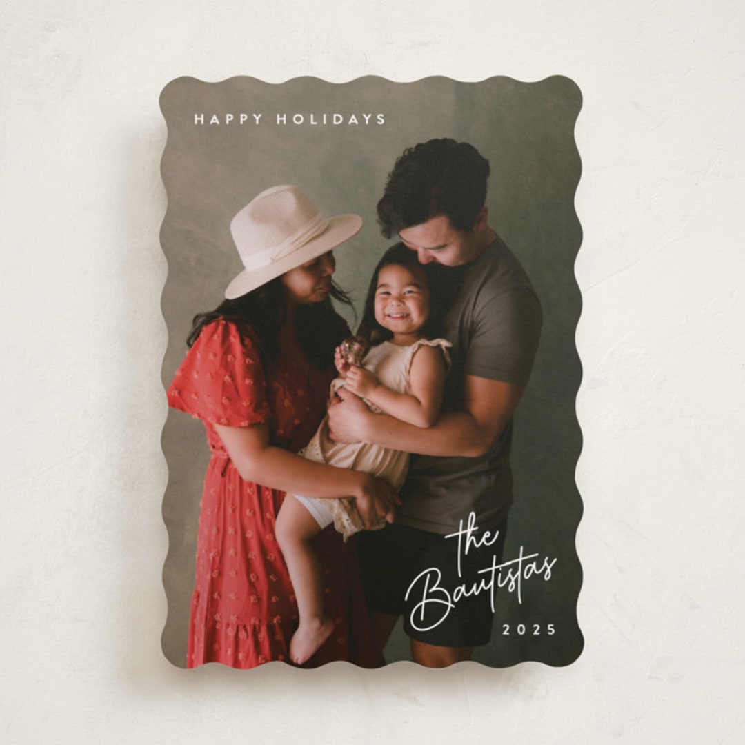 "Sans and Signature" - Holiday Cards in Snow by Hooray Creative - Front