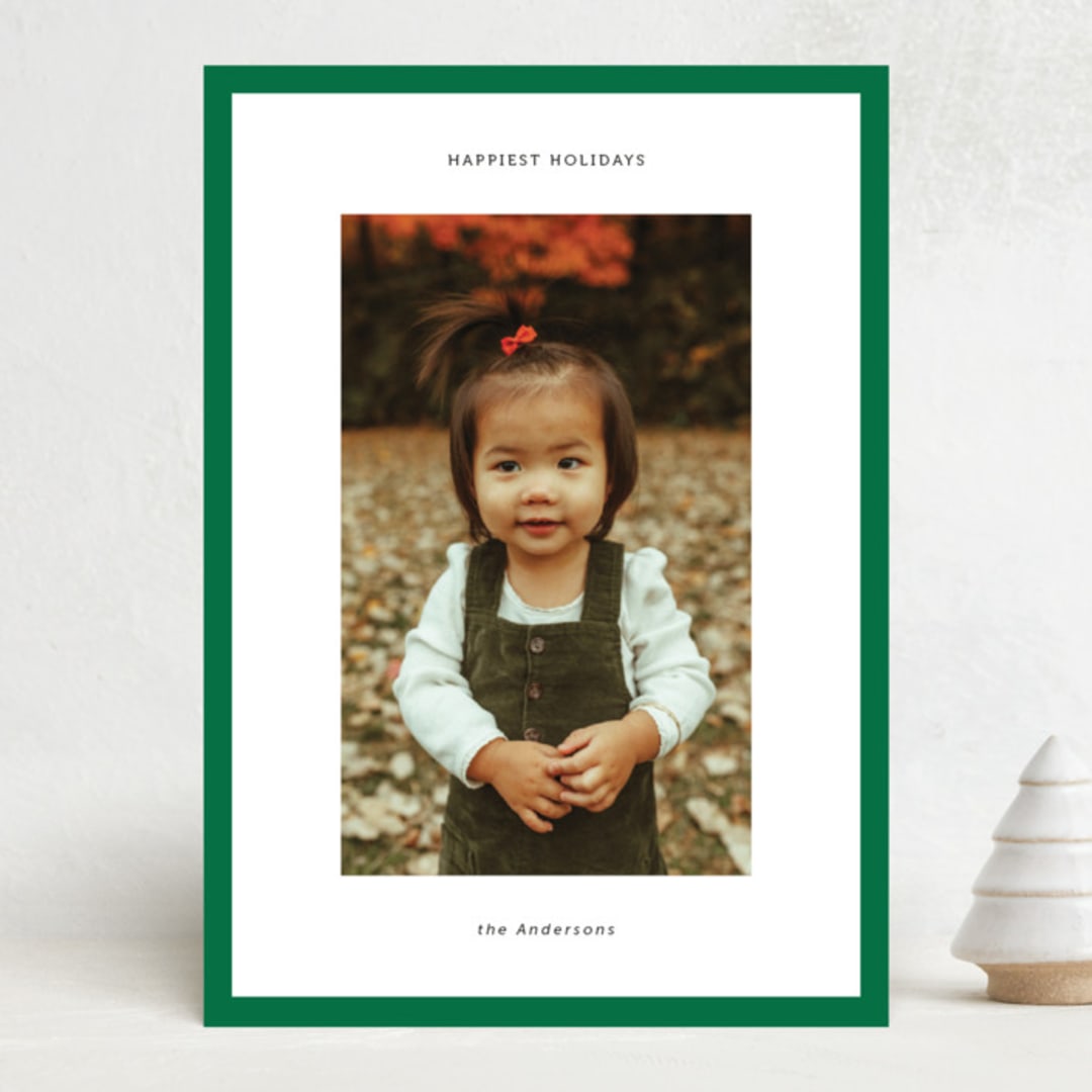 "Classic Border" - Holiday Cards in Pine by Wendy Chung - Front