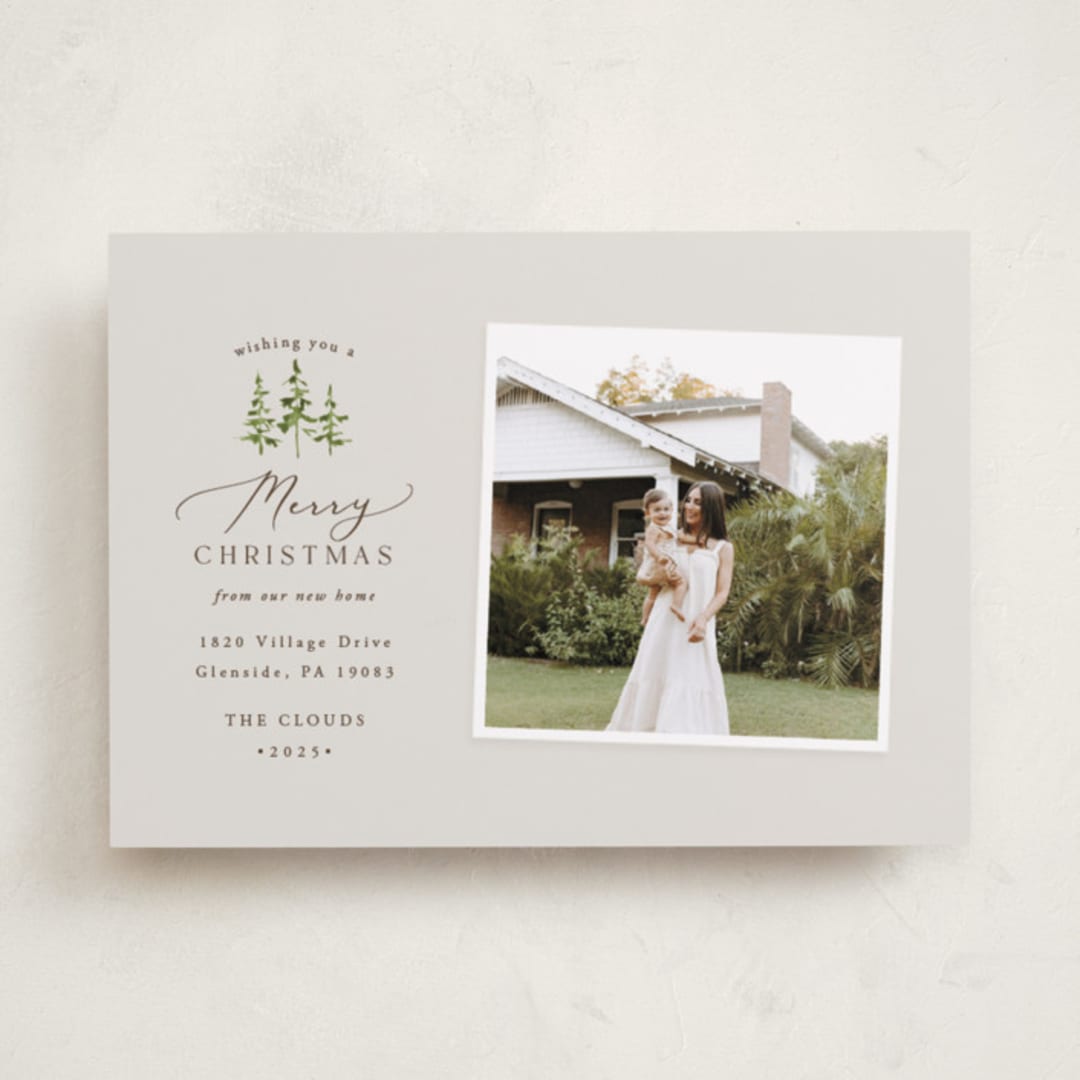 "little pines" - Holiday Cards in Slate by Everett Paper Goods - Front