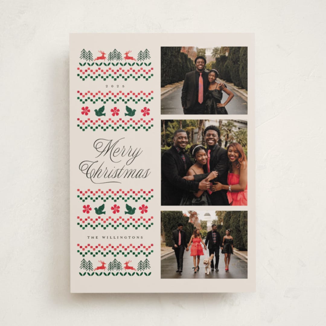 "holiday embroidery" - Holiday Cards in Buttercream by Vivian Yiwing - Front