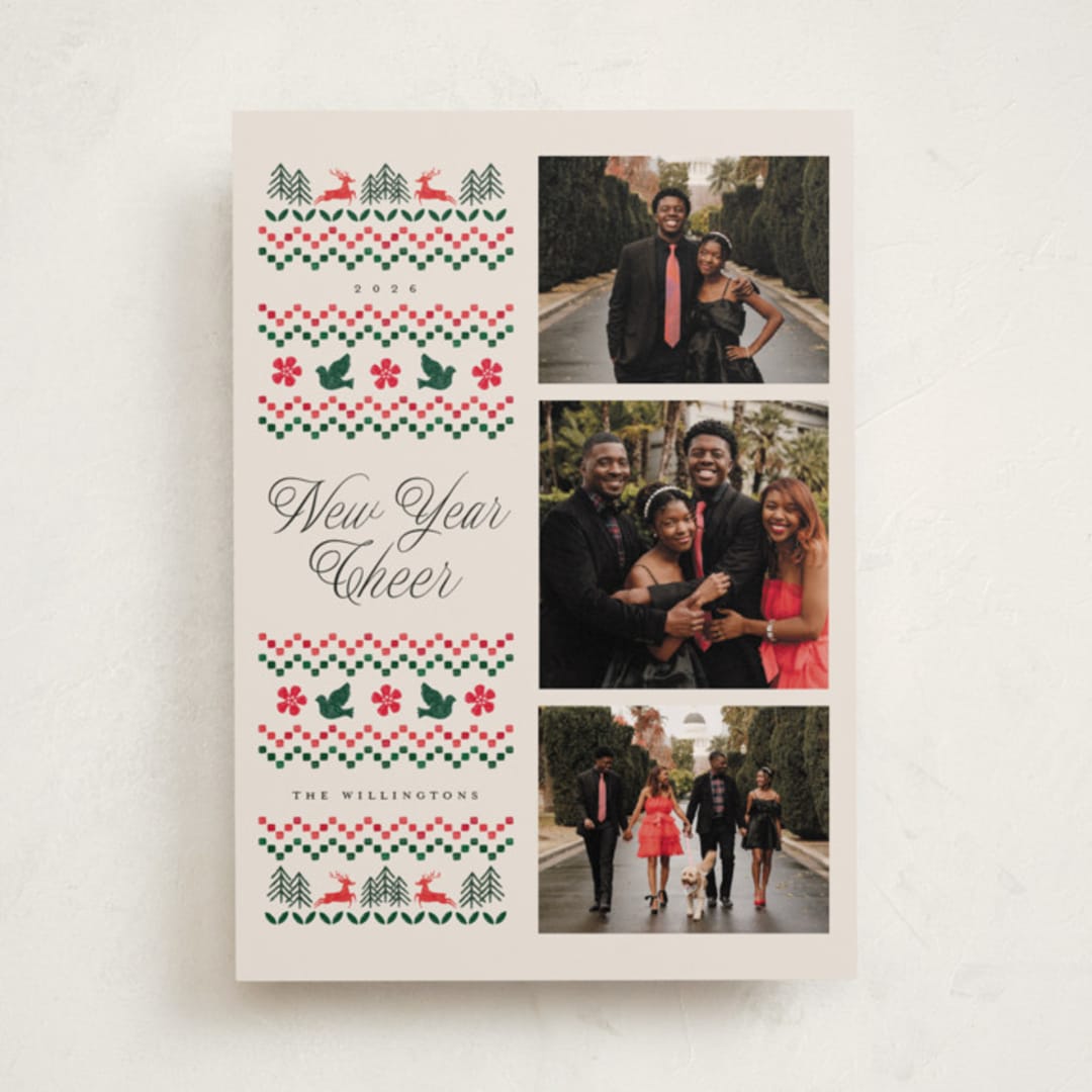"holiday embroidery" - Holiday Cards in Buttercream by Vivian Yiwing - Front