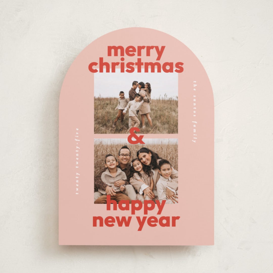 "Bold Stack" - Holiday Cards in Candy Cane by Lisa McLean - Front