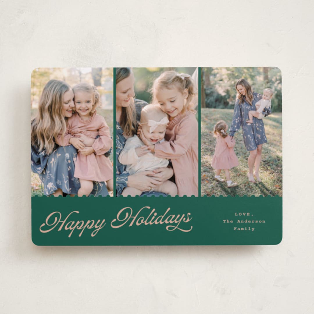 "jagged edge" - Holiday Cards in Wreath by Cass Loh - Front