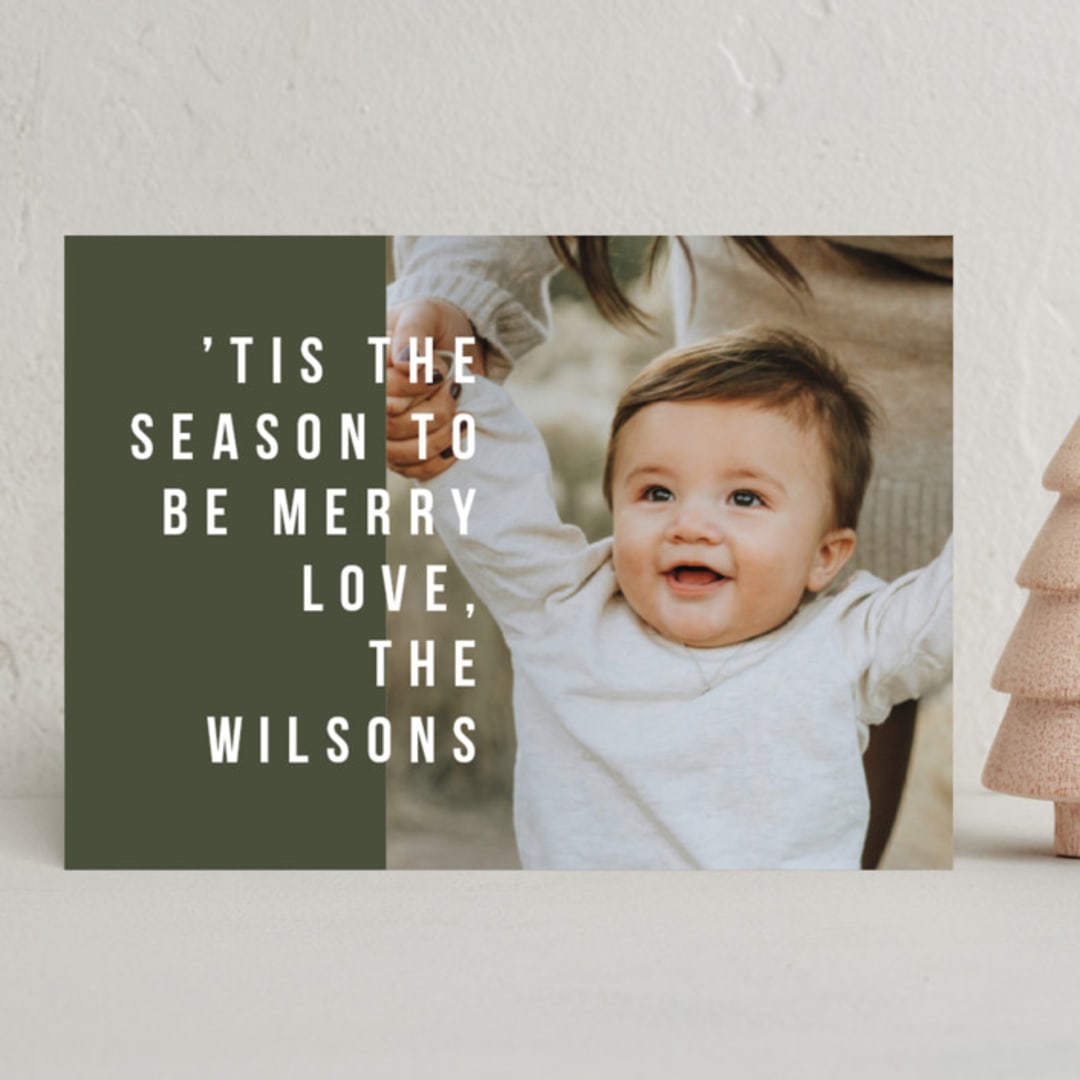 "Bold & Merry" - Holiday Cards in Pine by Jula Paper Co. - Front