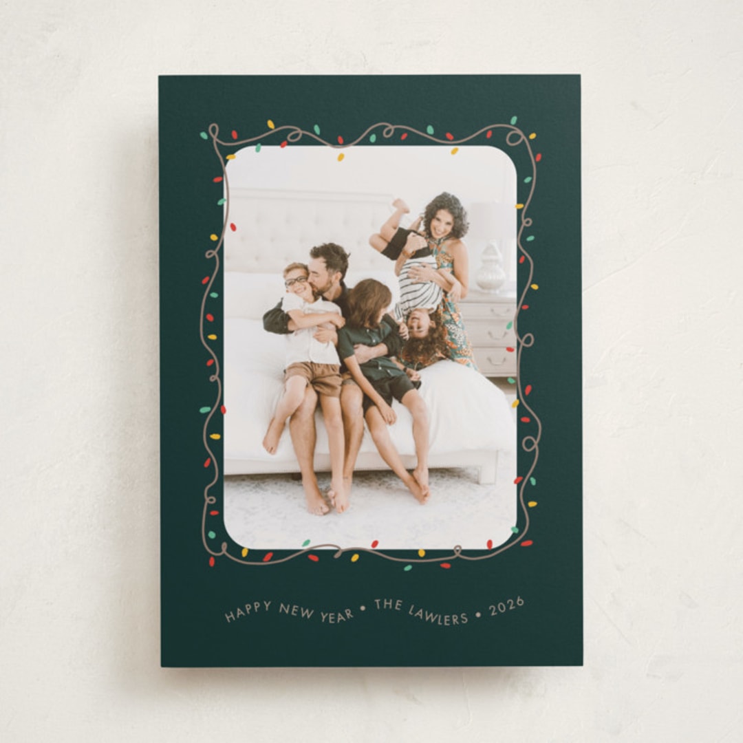 "Crazy Lights" - Holiday Cards in Forest by Holly Whitcomb - Front