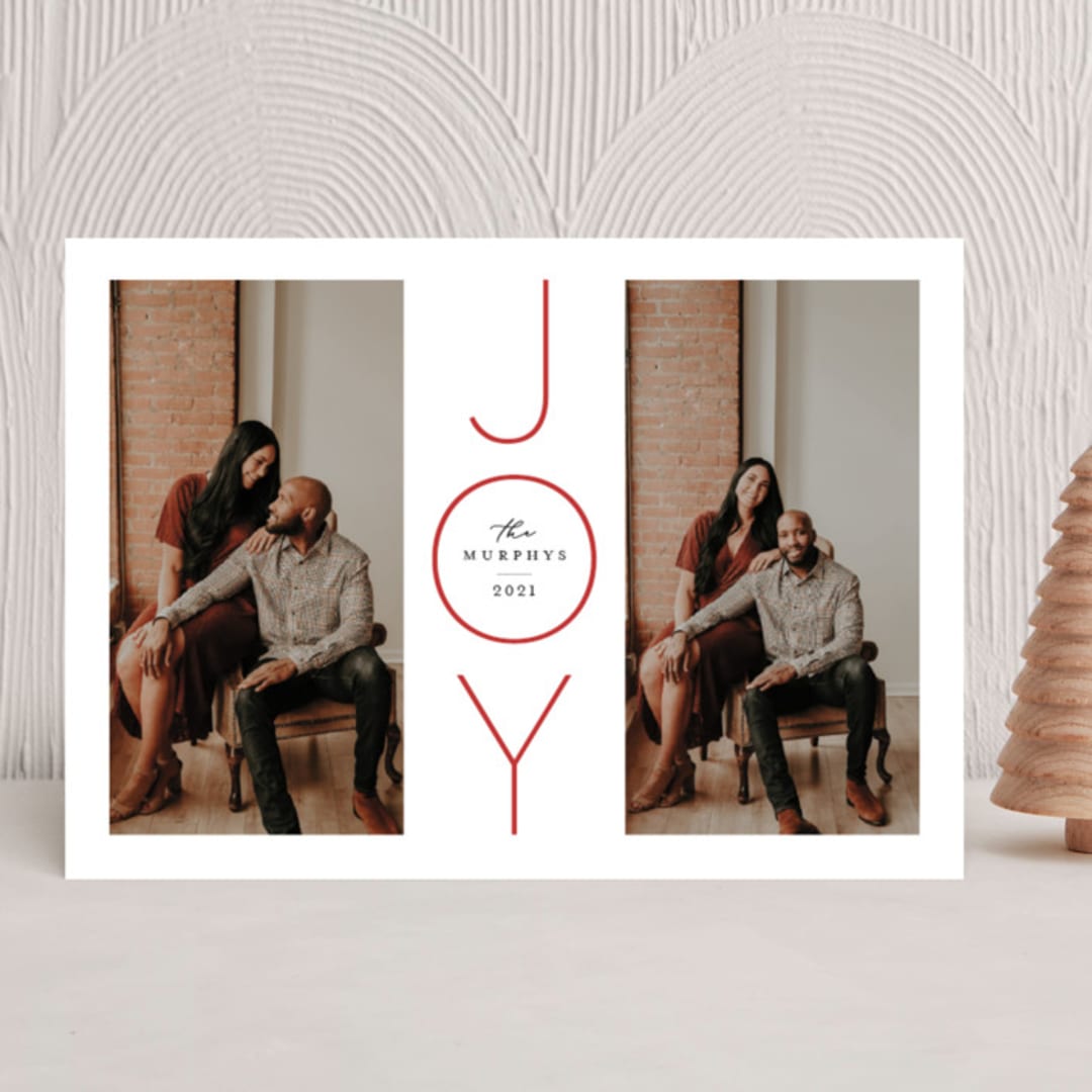 "Joyful Duet" - Holiday Cards in Cranberry by Lisa Cersovsky - Front