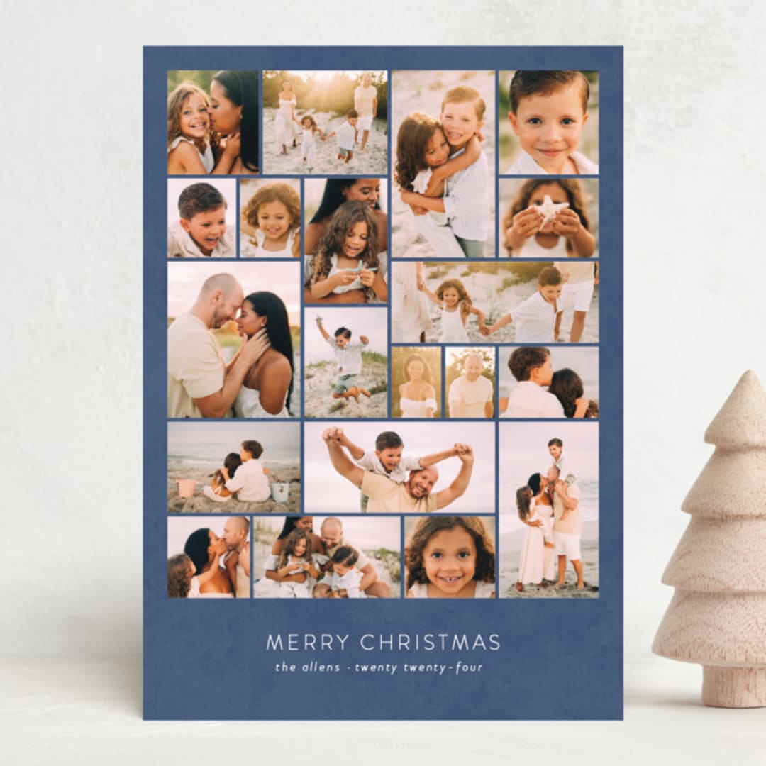 "Family Collage" - Holiday Cards in Navy by Roxy Cervantes - Front