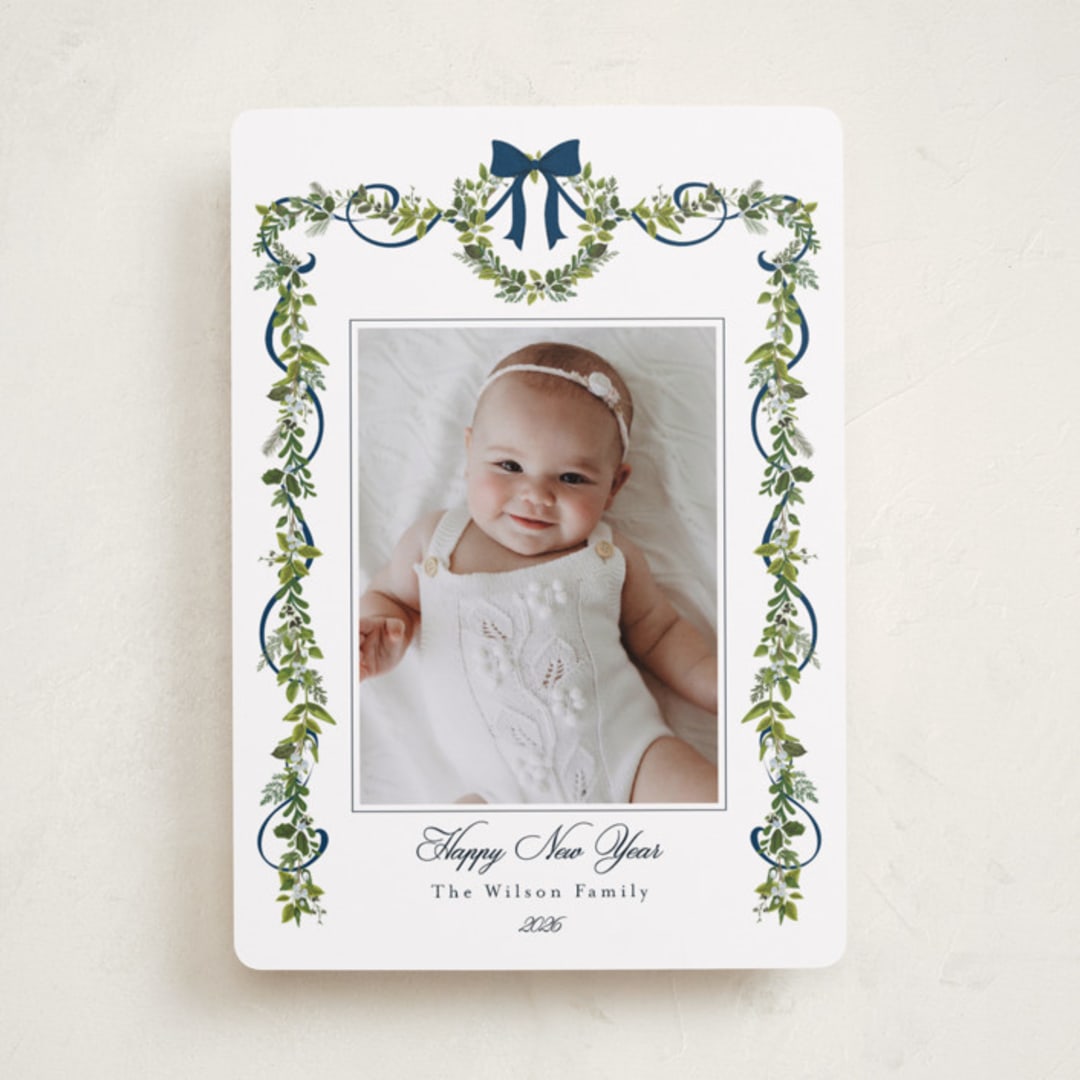 "Bows & Ribbon" - Holiday Cards in Winter Berry by Susan Moyal - Front