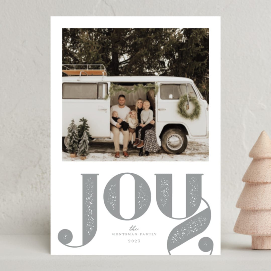 "Bolder Joy" - Holiday Cards in Silver Bells by That Girl Press - Front