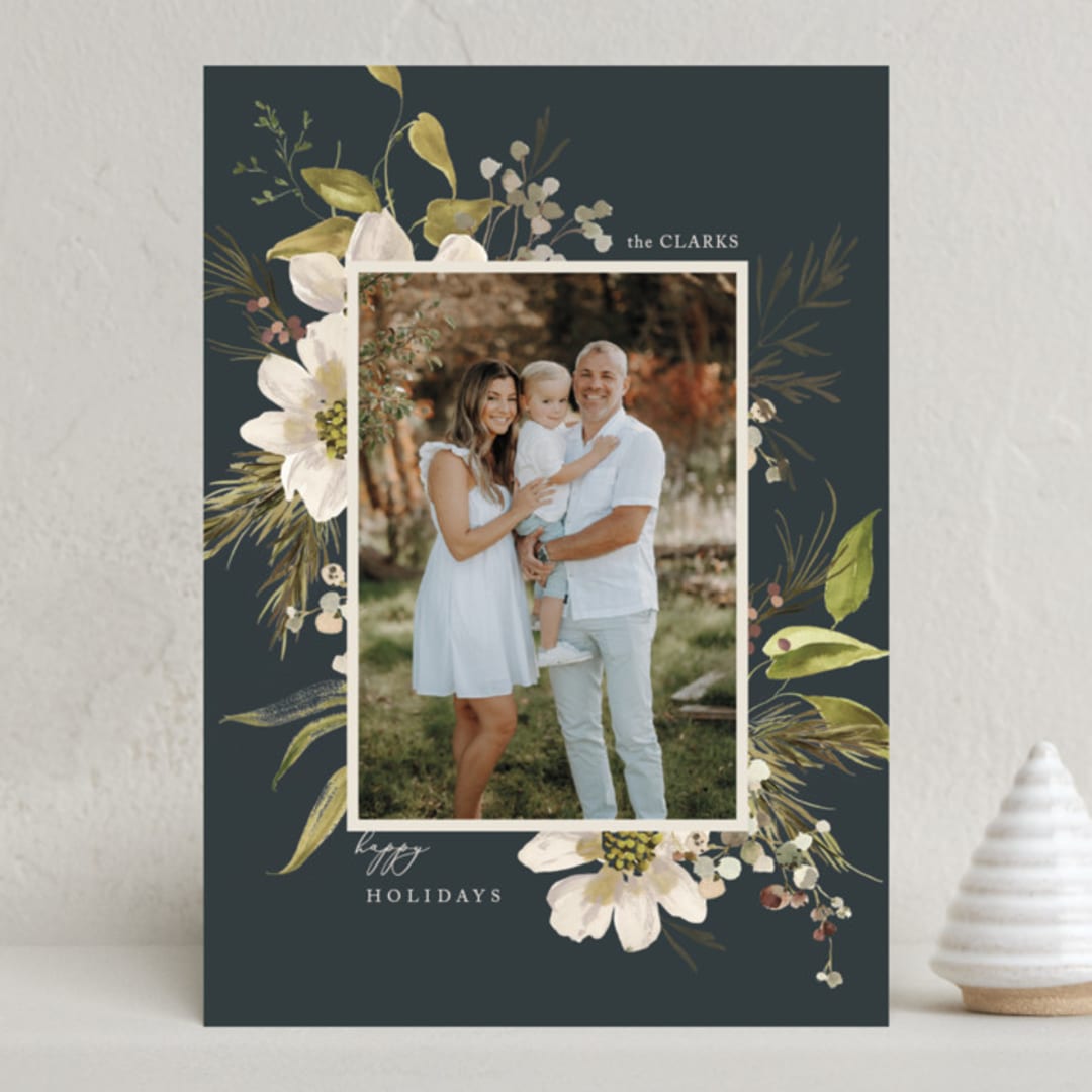 "WINTER LIGHT" - Holiday Cards in Midnight by Kelly Ventura - Front