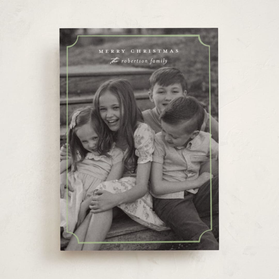 "sweetly framed" - Holiday Cards in Lime by Ellen Schlegelmilch - Front