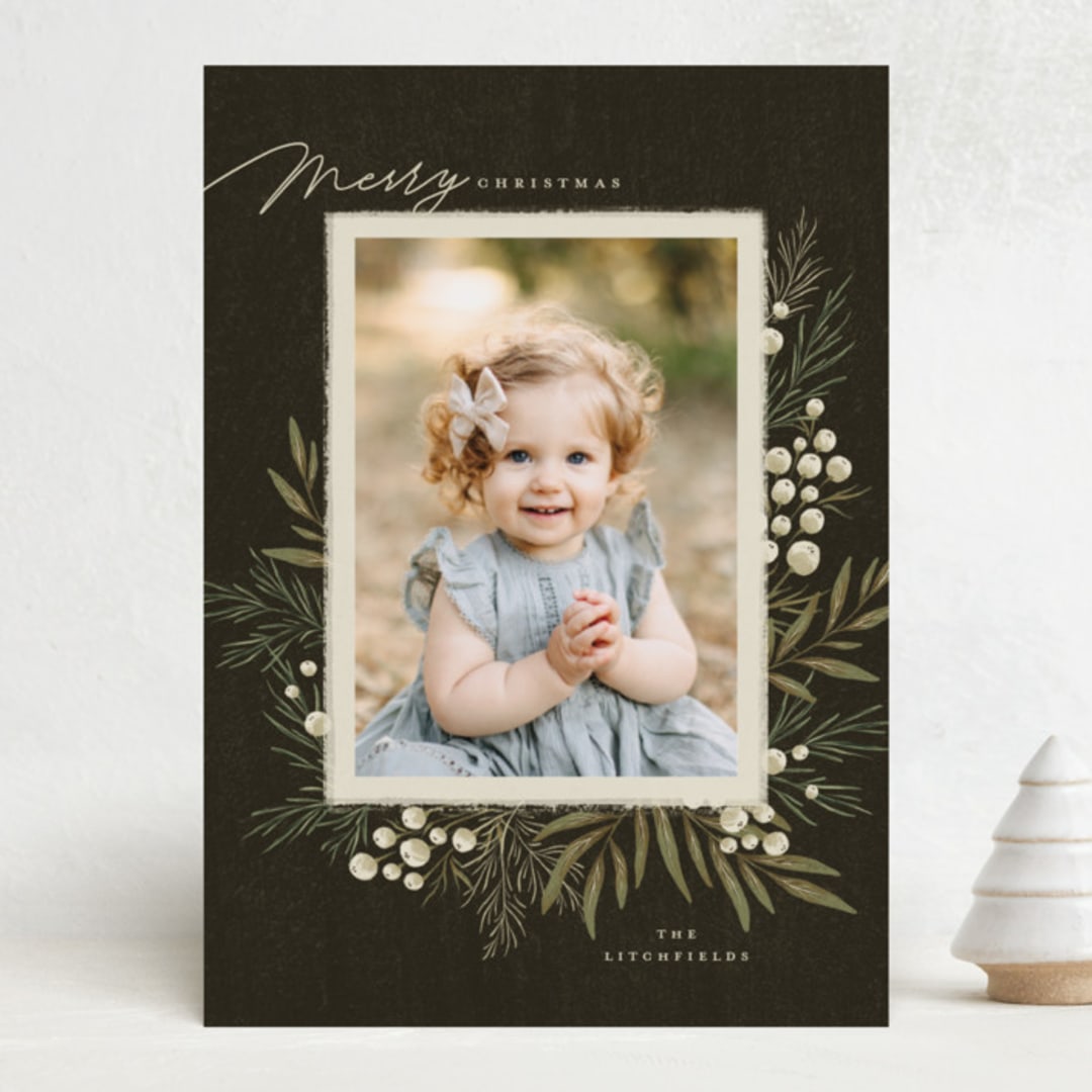 "Snow Berry" - Holiday Cards in Pinecone by Wildfield Paper Co - Front