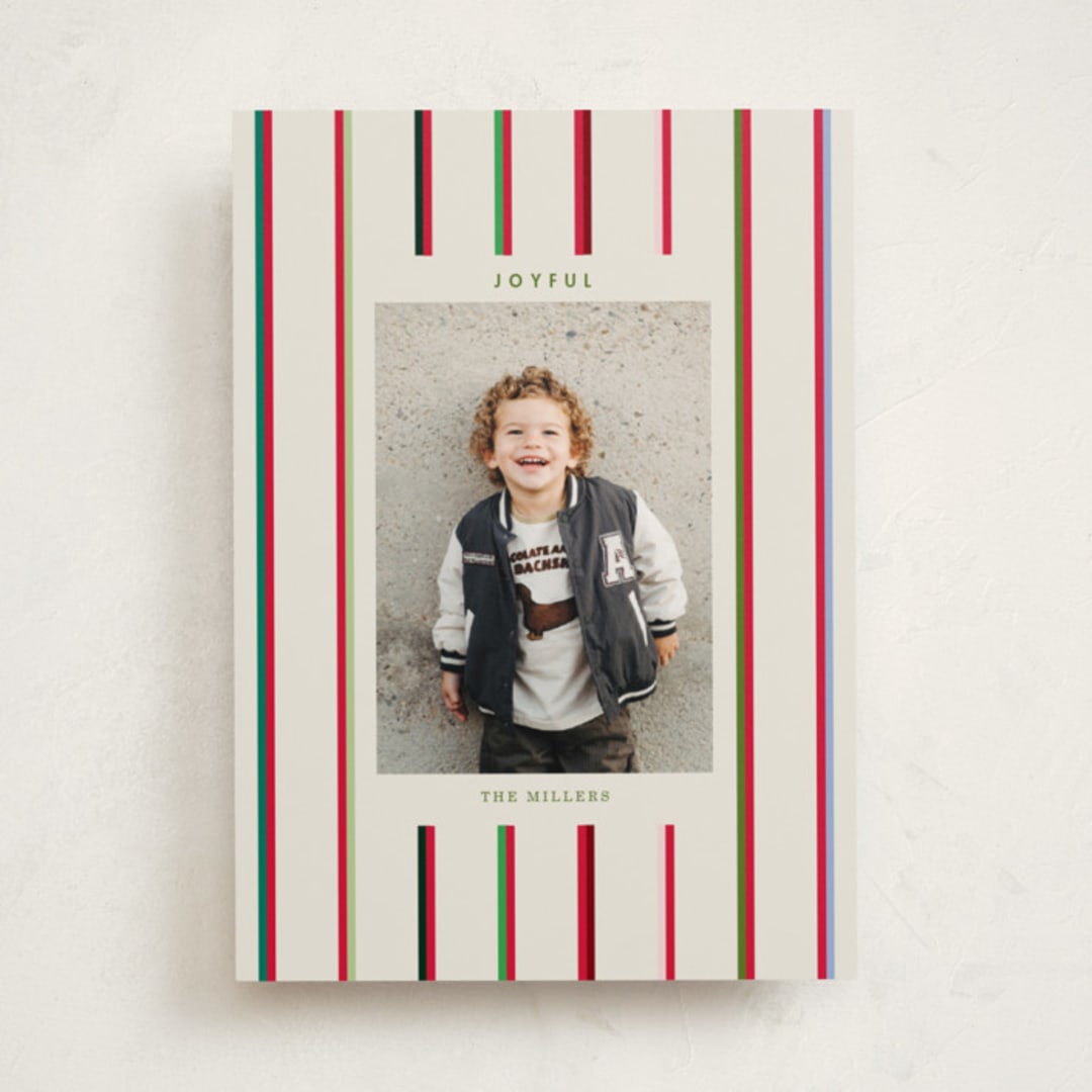 "Colorful Stripes" - Holiday Cards in Champagne by Baumbirdy - Front