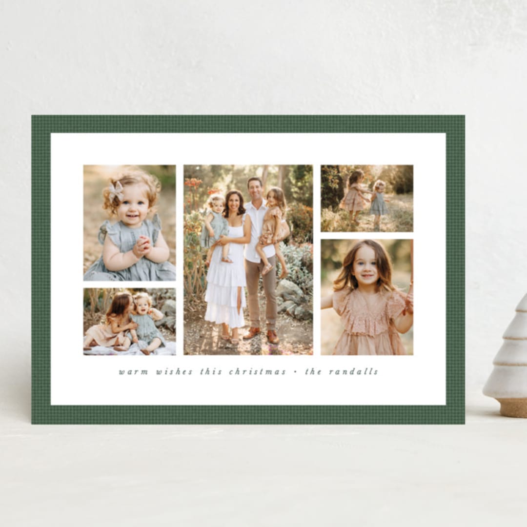 "Warmest Wishes" - Holiday Cards in Sage by Lea Delaveris - Front