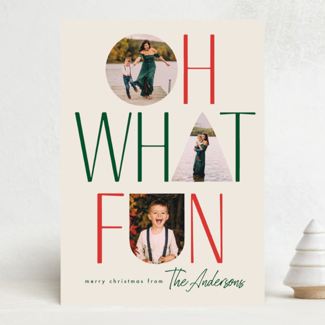 "oh what fun shapes" - Holiday Cards in Eggnog by Karidy Walker - Front