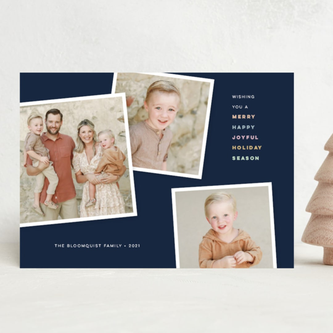 "Album Snapshots" - Holiday Cards in NightSky by Roxy Cervantes - Front