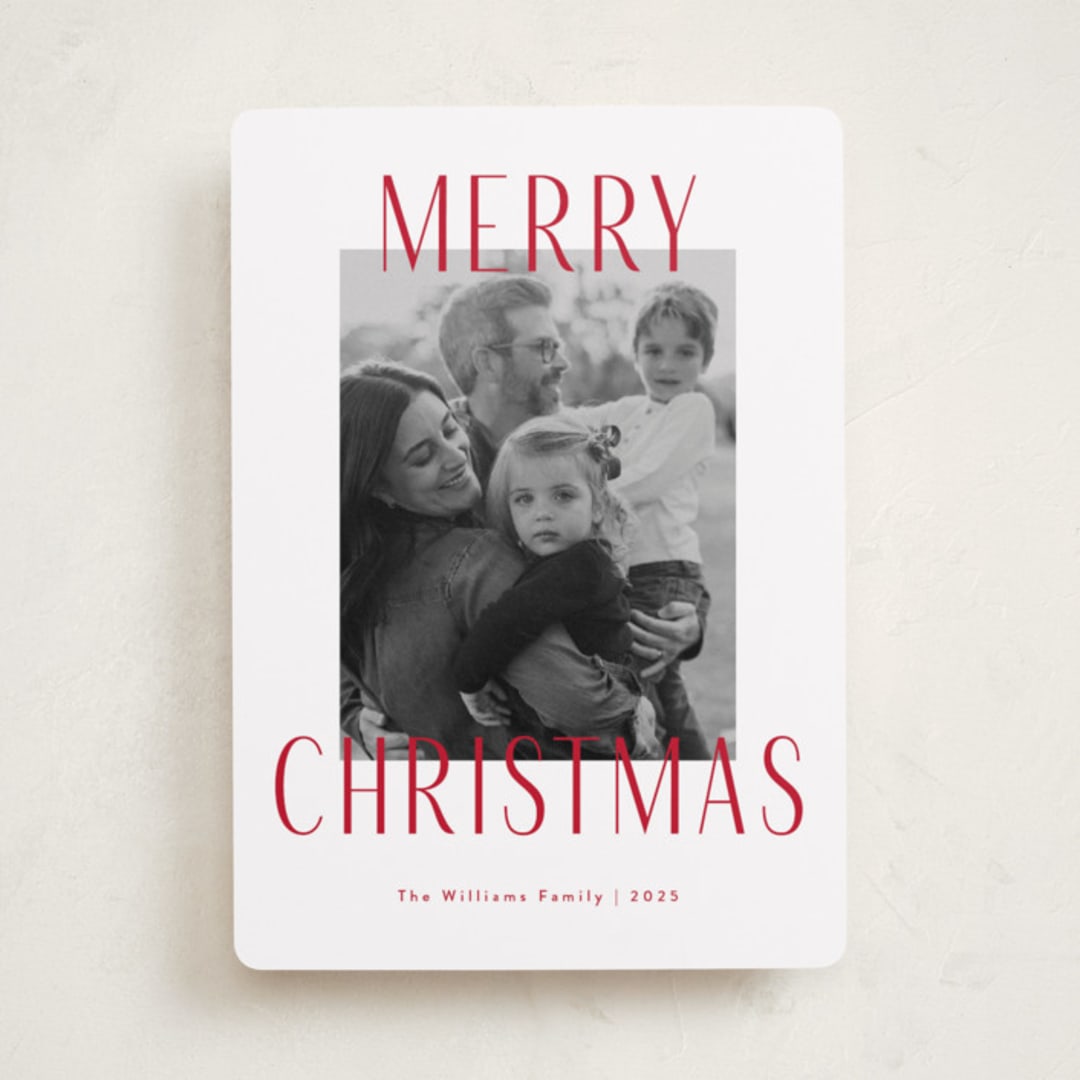 "Merry Statement" - Holiday Cards in Peppermint by Kacey Kendrick Wagner - Front