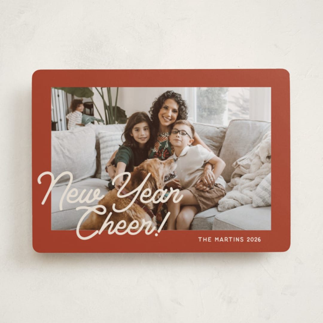 "Retro Writing" - Holiday Cards in Rust by Ani Somi - Front